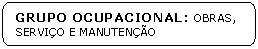 Retngulo de cantos arredondados: GRUPO OCUPACIONAL: OBRAS, SERVIO E MANUTENO